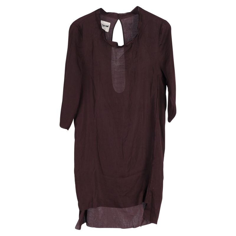 Acne Studios Zink Aw11 Cowl Neck Knee Length Dress In Violet Polyester